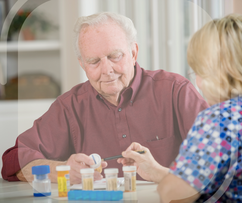 Caring for elderly. Elderly medication.